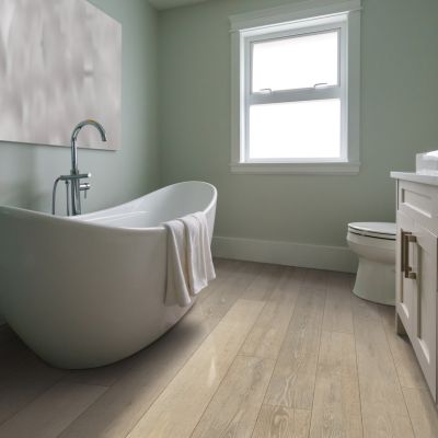 luxury vinyl plank flooring in a North Toronto bathroom